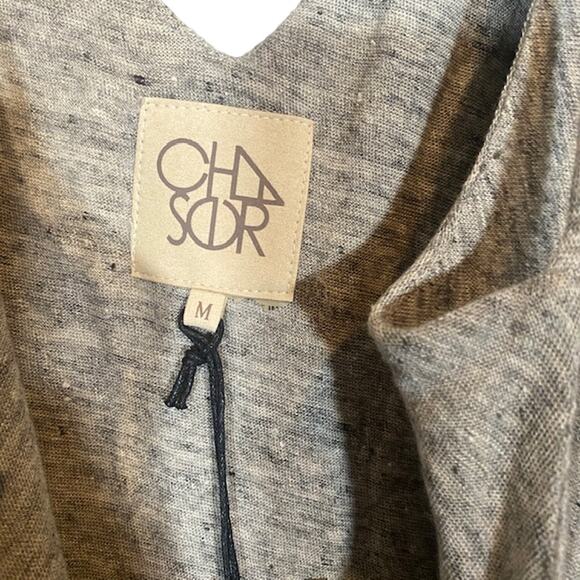 Chaser Gray Sleeveless Dropped Back Faux Wrap Style V-Neck Tank Top Women SZ M - Picture 9 of 10